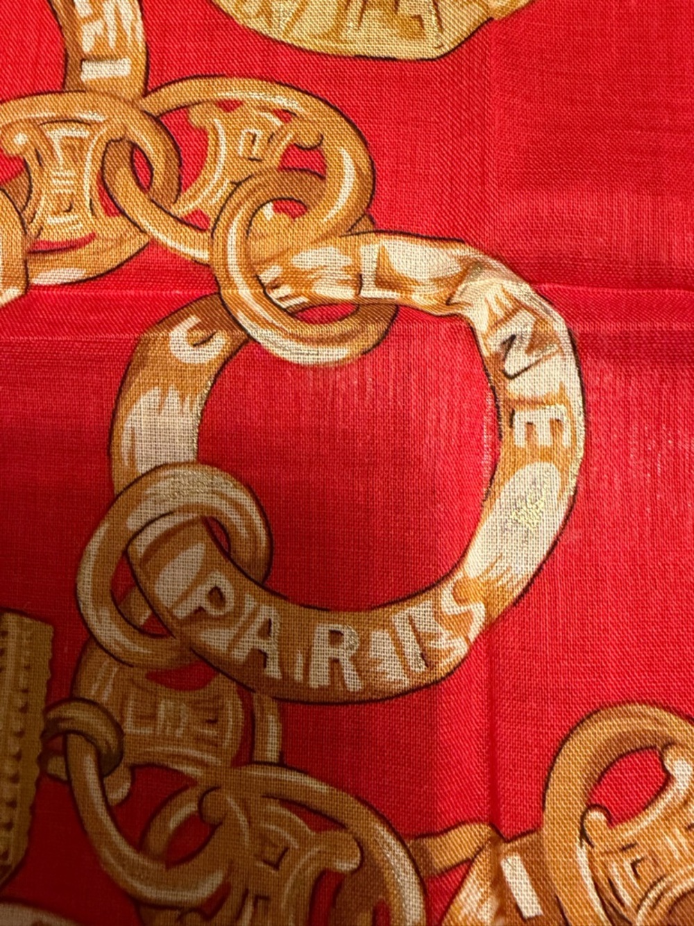 Celine Chain Design Silk Scarf with COA NWOT - Picture 6 of 7